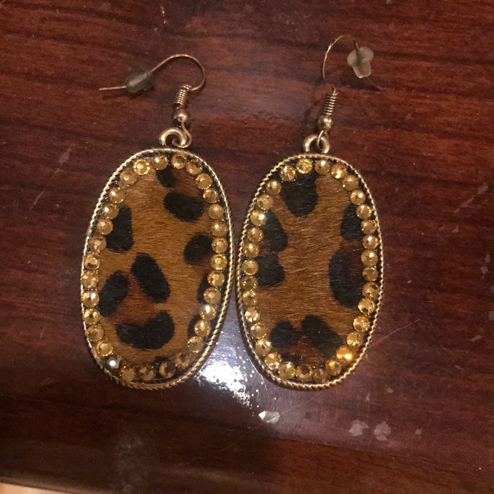Leopard print earrings